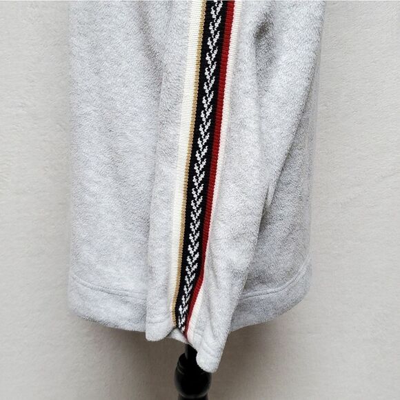 RETRO 90s/Y2K Catalina Gray Fleece Aztec Print Knit Striped Mock Neck Sweater - Picture 8 of 12